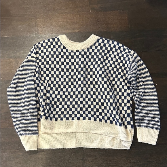 Madewell Sweaters - Madewell Blue and Cream Knit Sweater